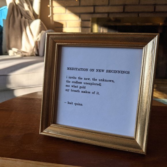 Meditation Poem in Gold Frame - Picture 3 of 5